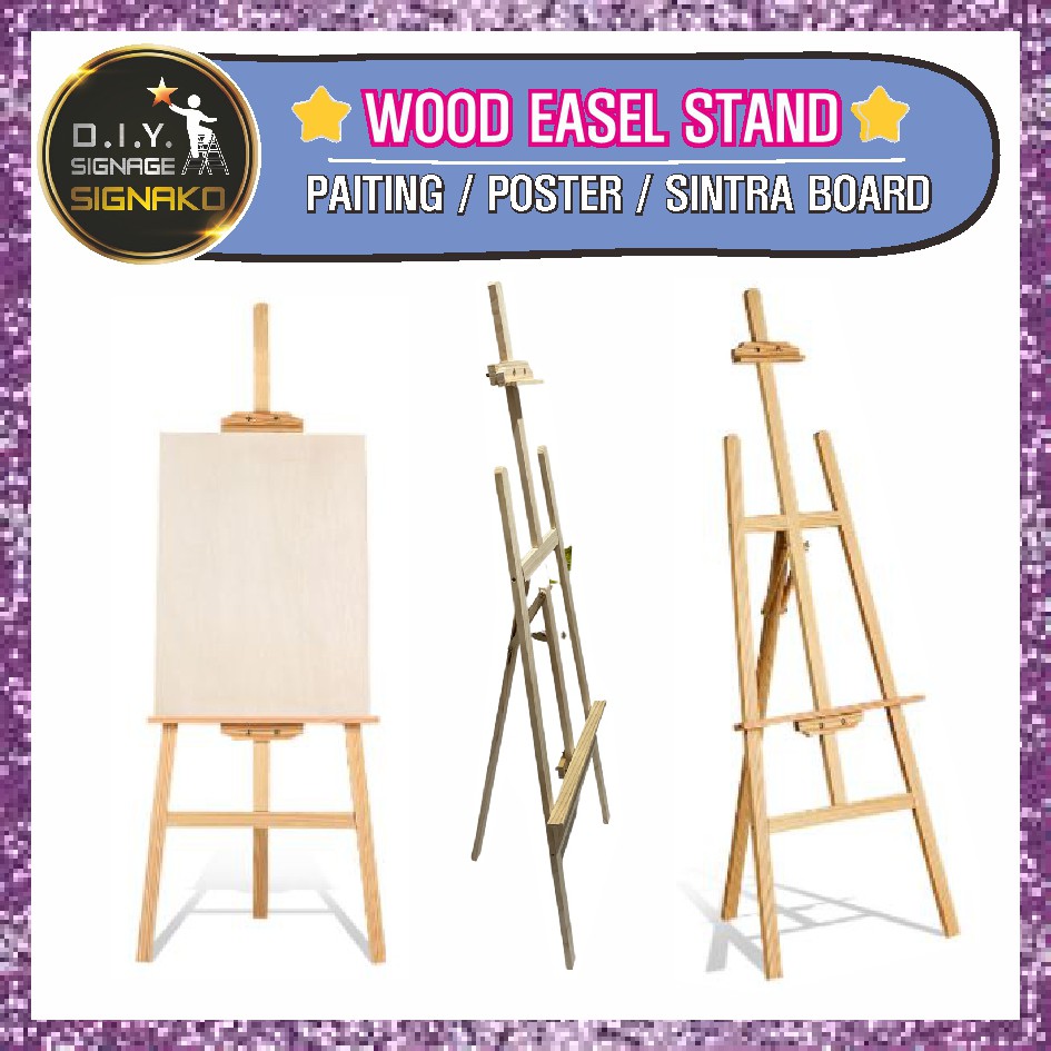 Wooden Easel Stand / Adjustable Tripod Display School Painting Promo ...