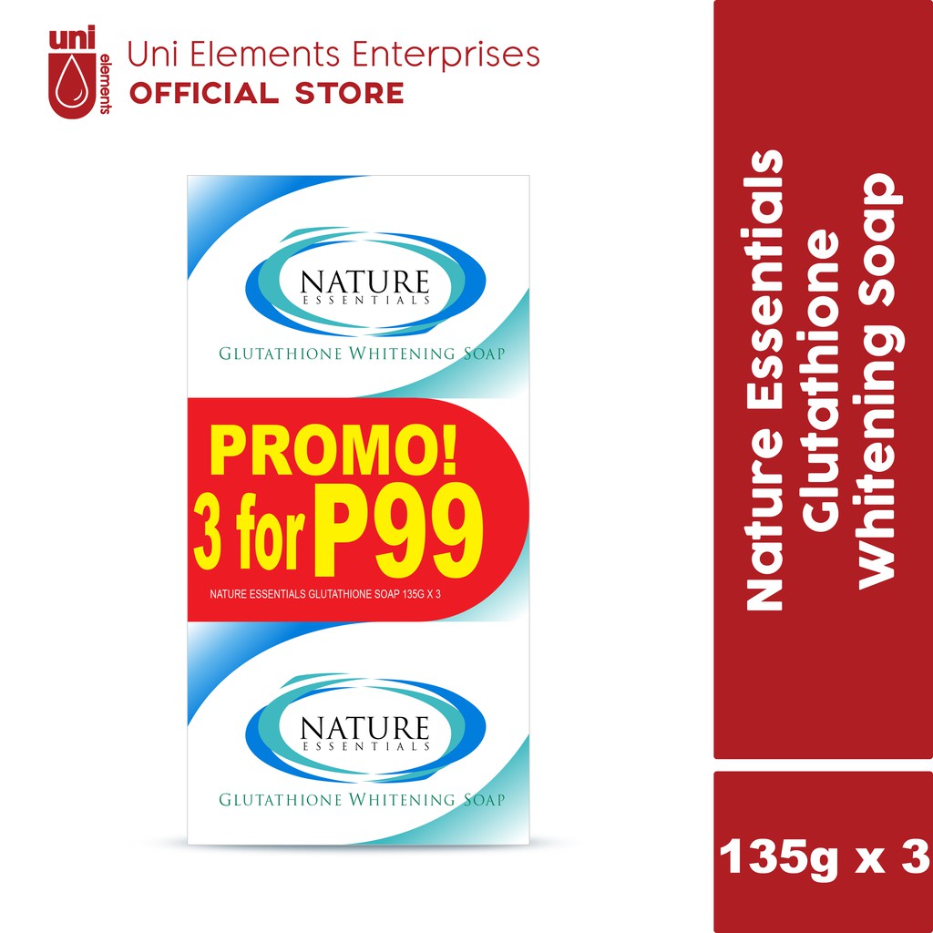 nature essentials glutathione whitening soap Nature Glutathione Whitening Soap 135gmsx3