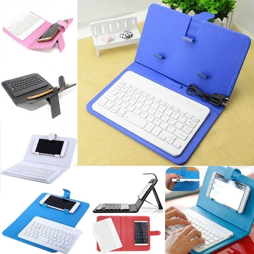 Portable Bluetooth Keyboard Case Mobile Phone Wireless Keyboard PU ...