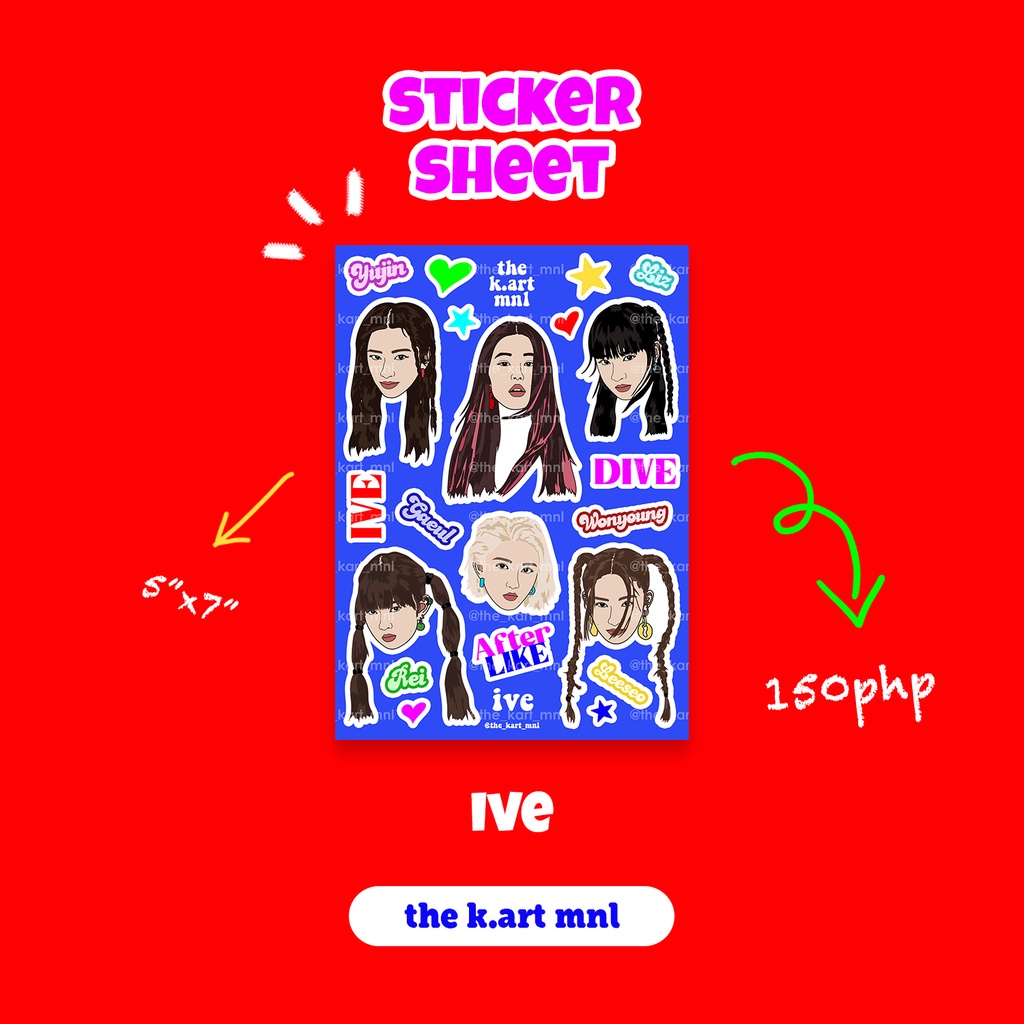 IVE AFTER LIKE Ver. - STICKER SHEET | Shopee Philippines