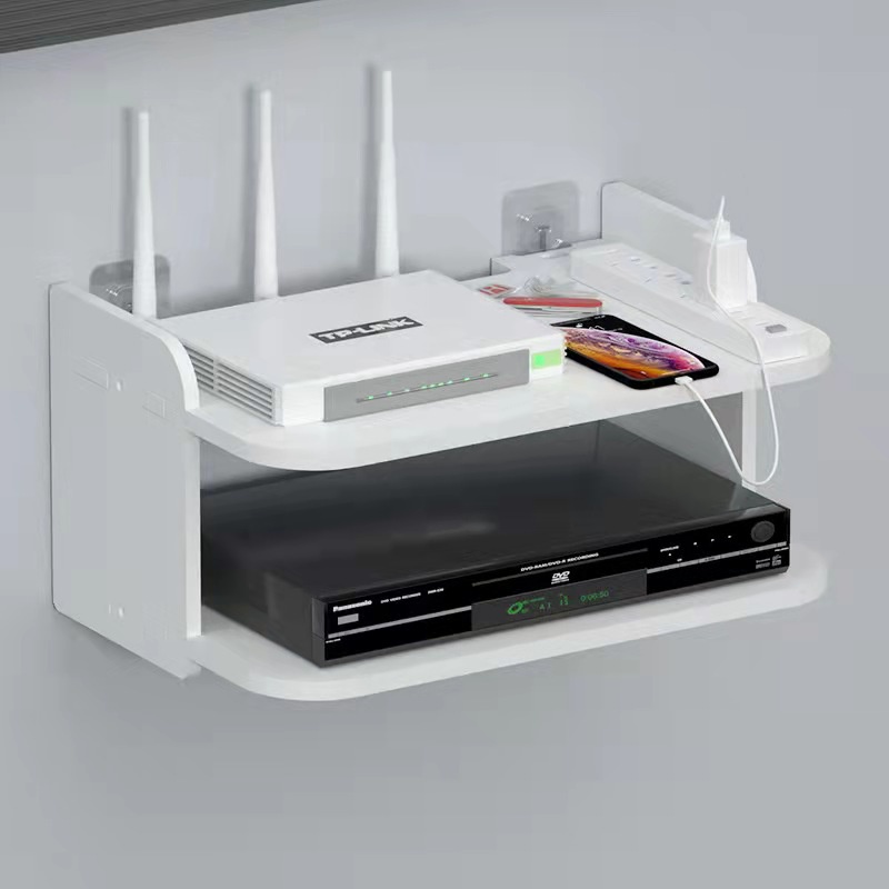 Wall set top box rack punching living room TV router atorage box wall ...