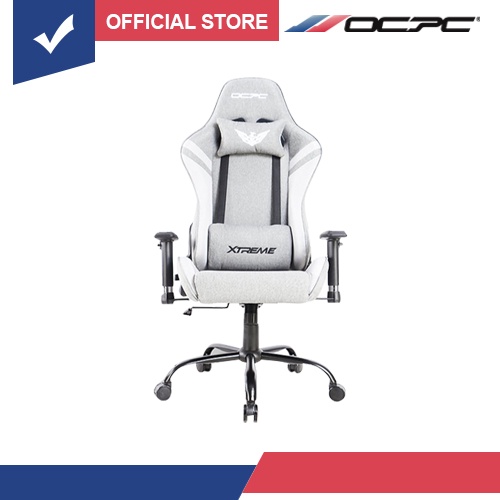 OCPC XT II FABRIC GAMING CHAIR /METAL BASE/2D ARMREST (GREY/WHITE