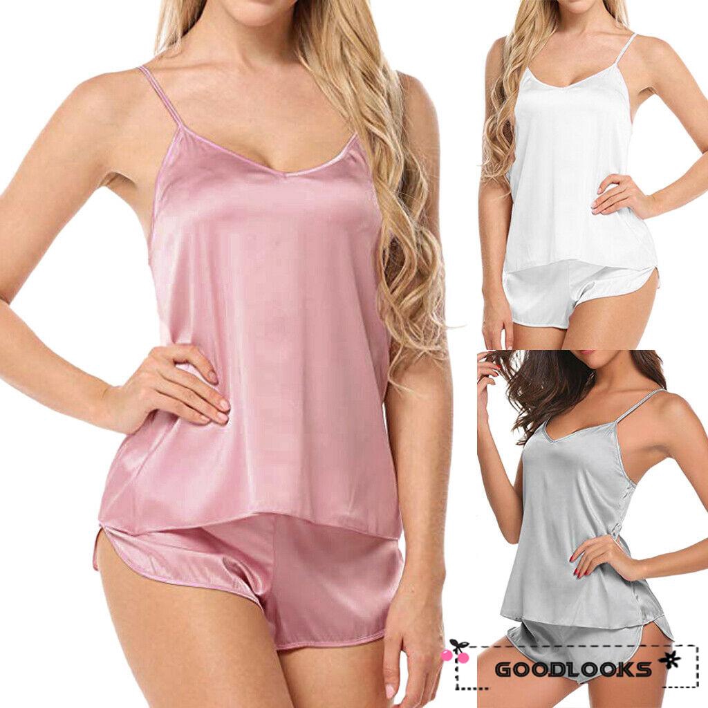 HGL Womens Sexy Sleepwear Set Satin Sling Sleepwear Shopee