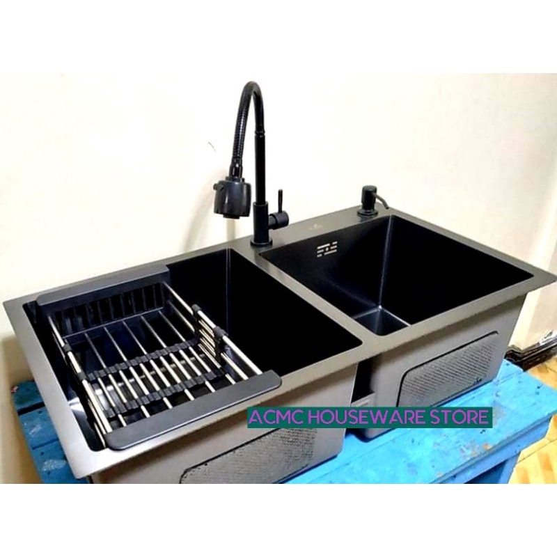 60x45cm Sus304 Stainless Silver And Nano Black Kitchen Sink | Lazada PH - View #6