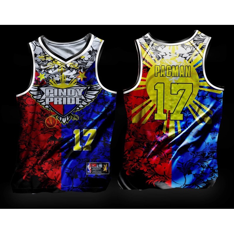 pinoy pride 01 pacman jersey full sublimation nylon spandex basketball