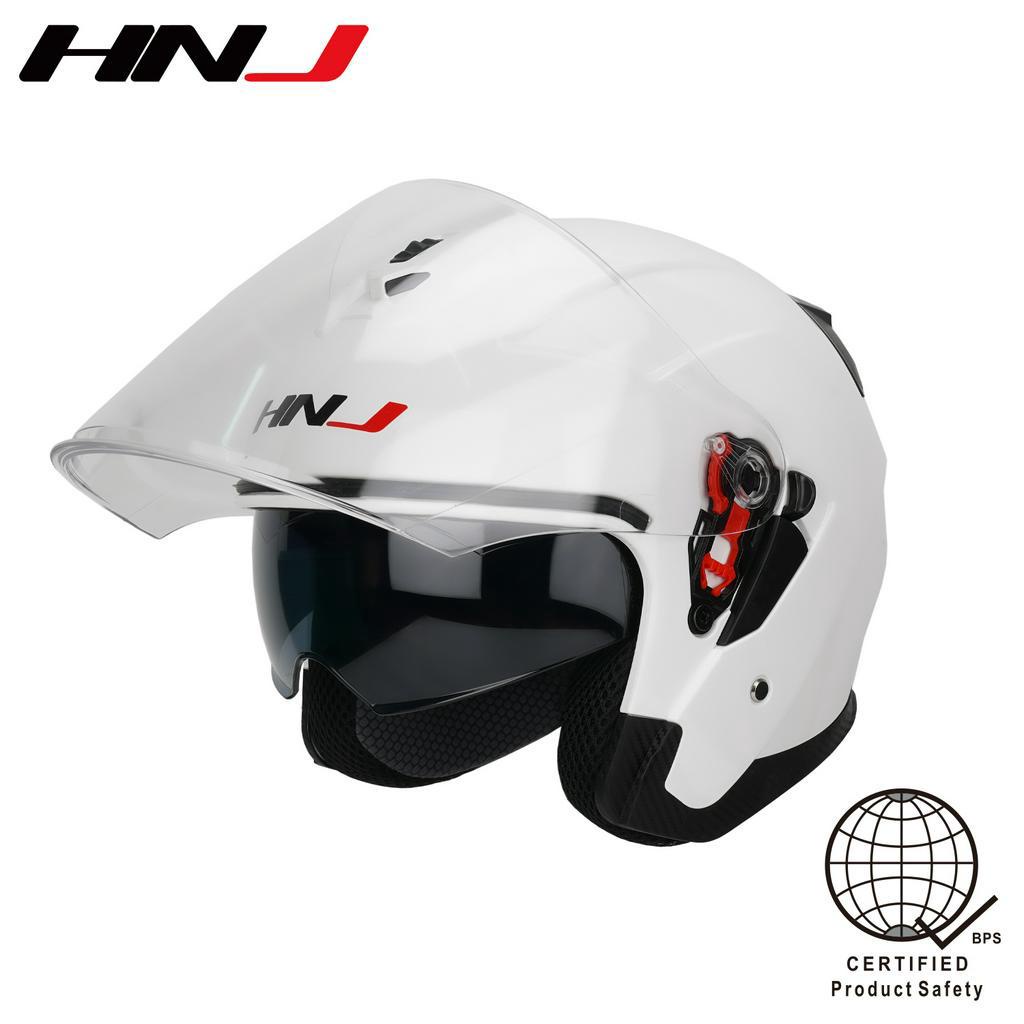 HNJ A4-006 Men's motorcycle half face helmet for women dual visor ...