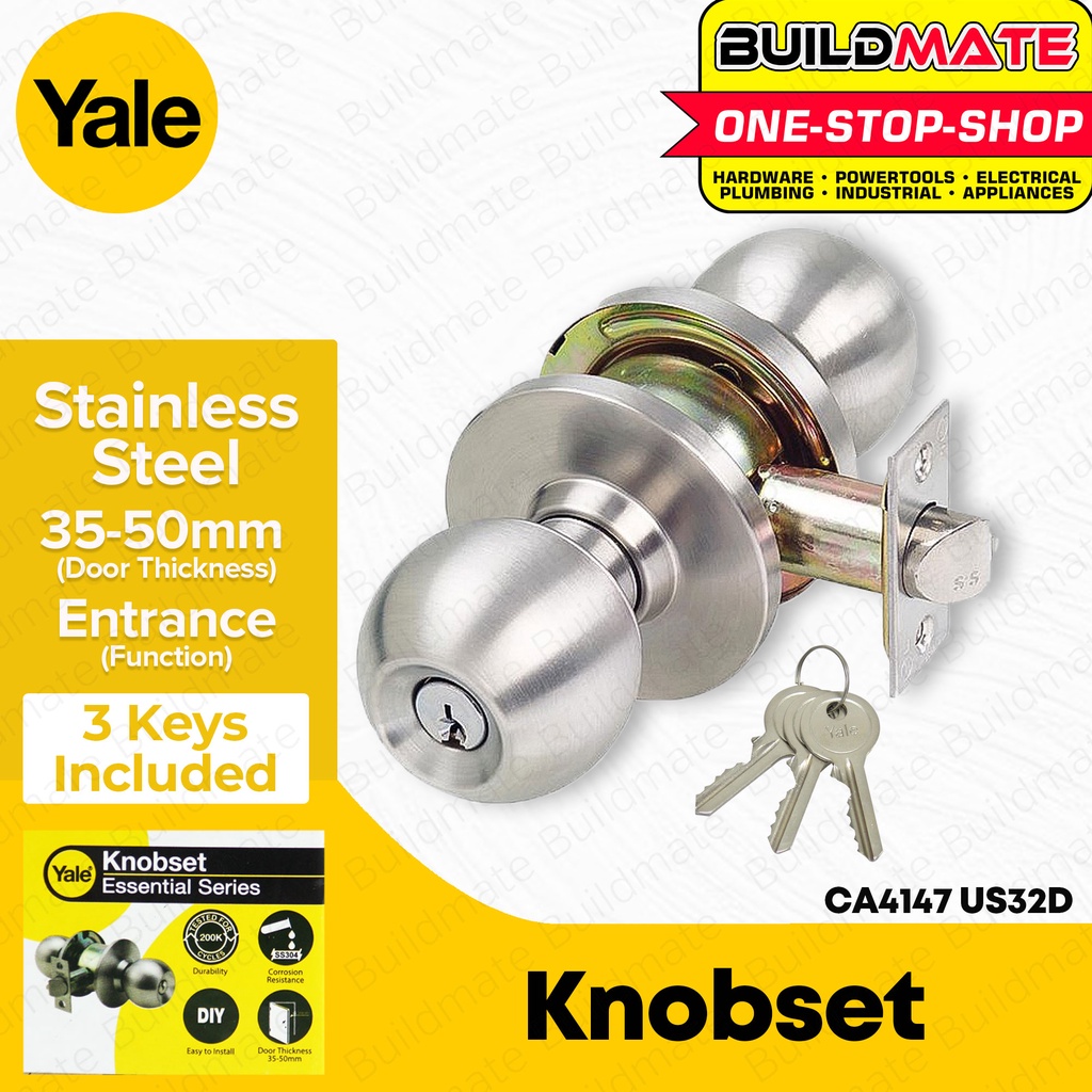 YALE Essential Series Entrance Function Stainless Knobset Door Knob