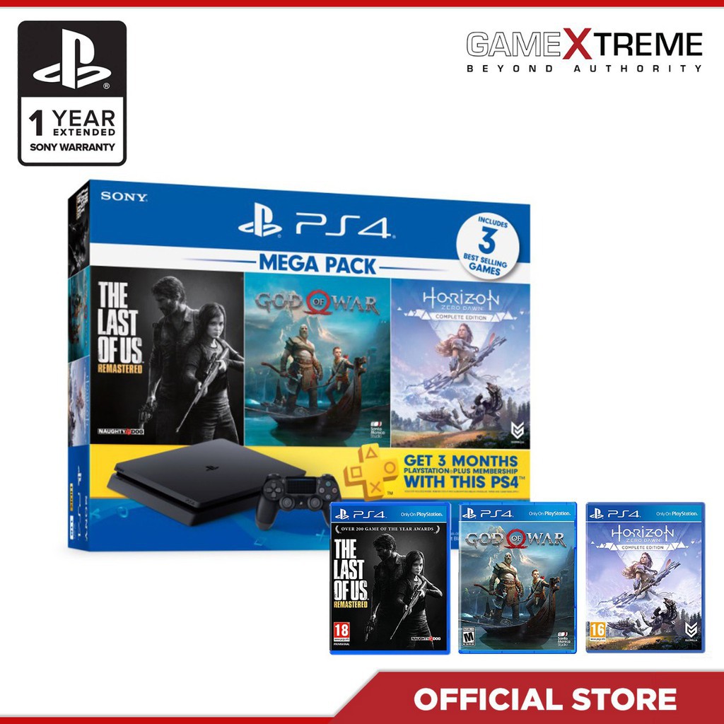 Newest Flagship Sony Play Station 4 1TB HDD Only on Playstation PS4 Console  Slim Bundle - Included 3X Games (The Last of Us, God of War, Horizon Zero