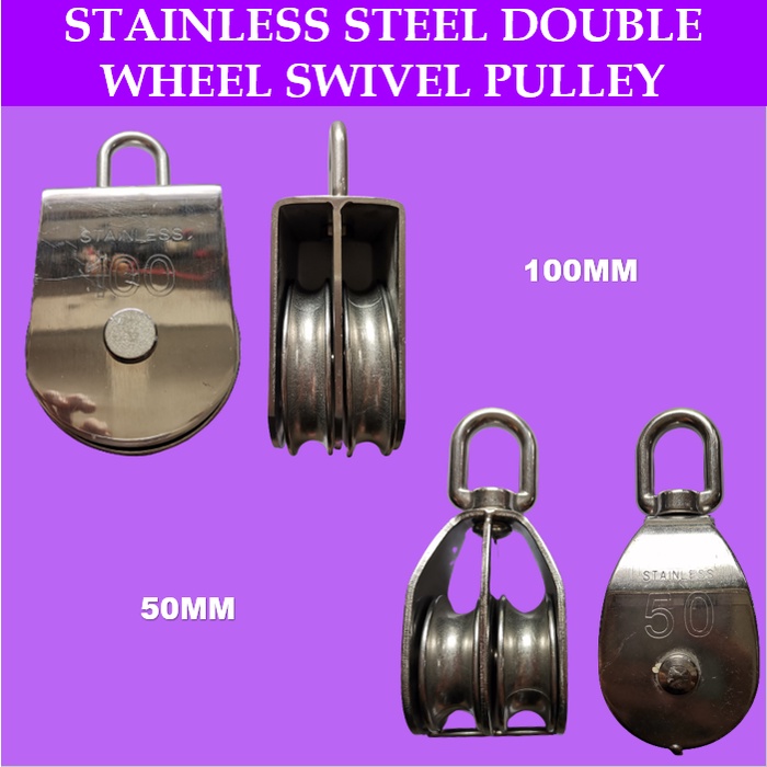 Mago Stainless Steel Double Wheel Swivel Pulley M20-M100 Small And ...