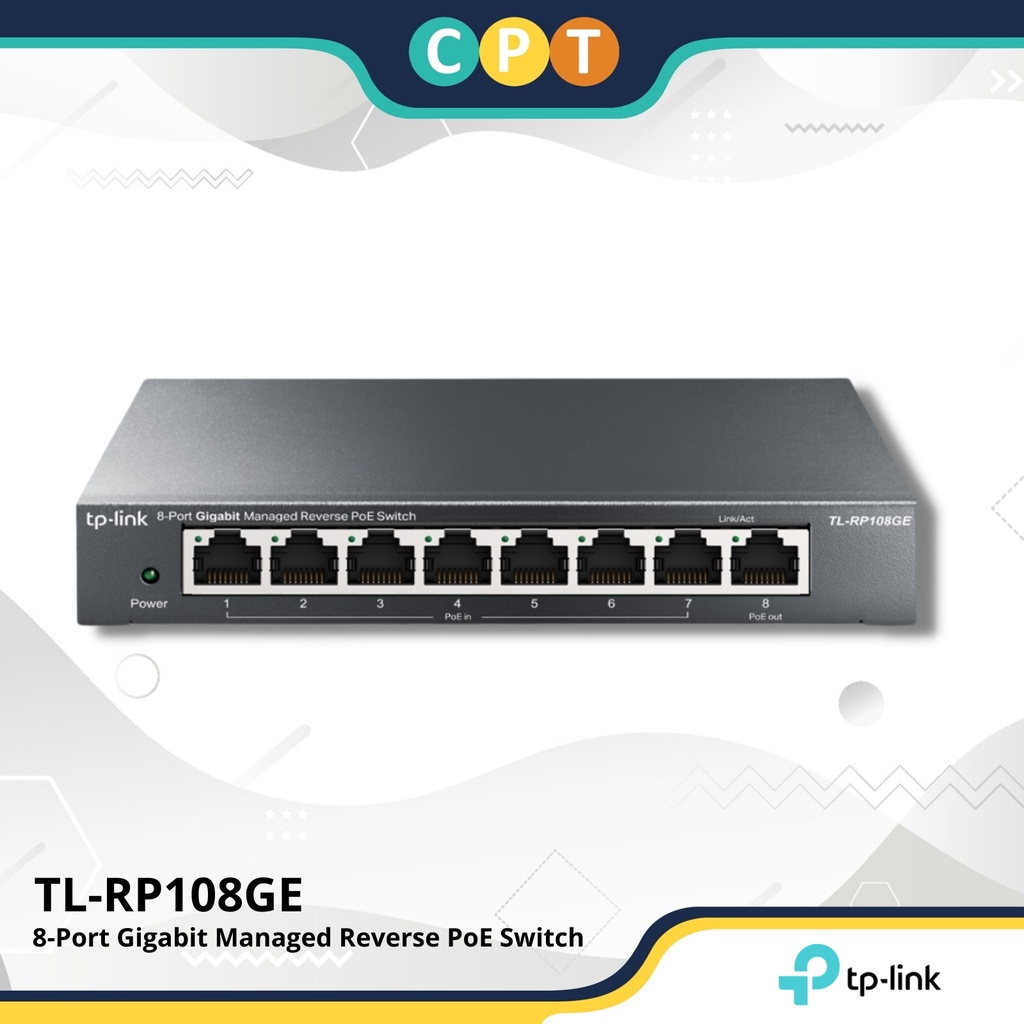 TP-Link TL-RP108GE Reverse Gigabit PoE Switch, 8 ports