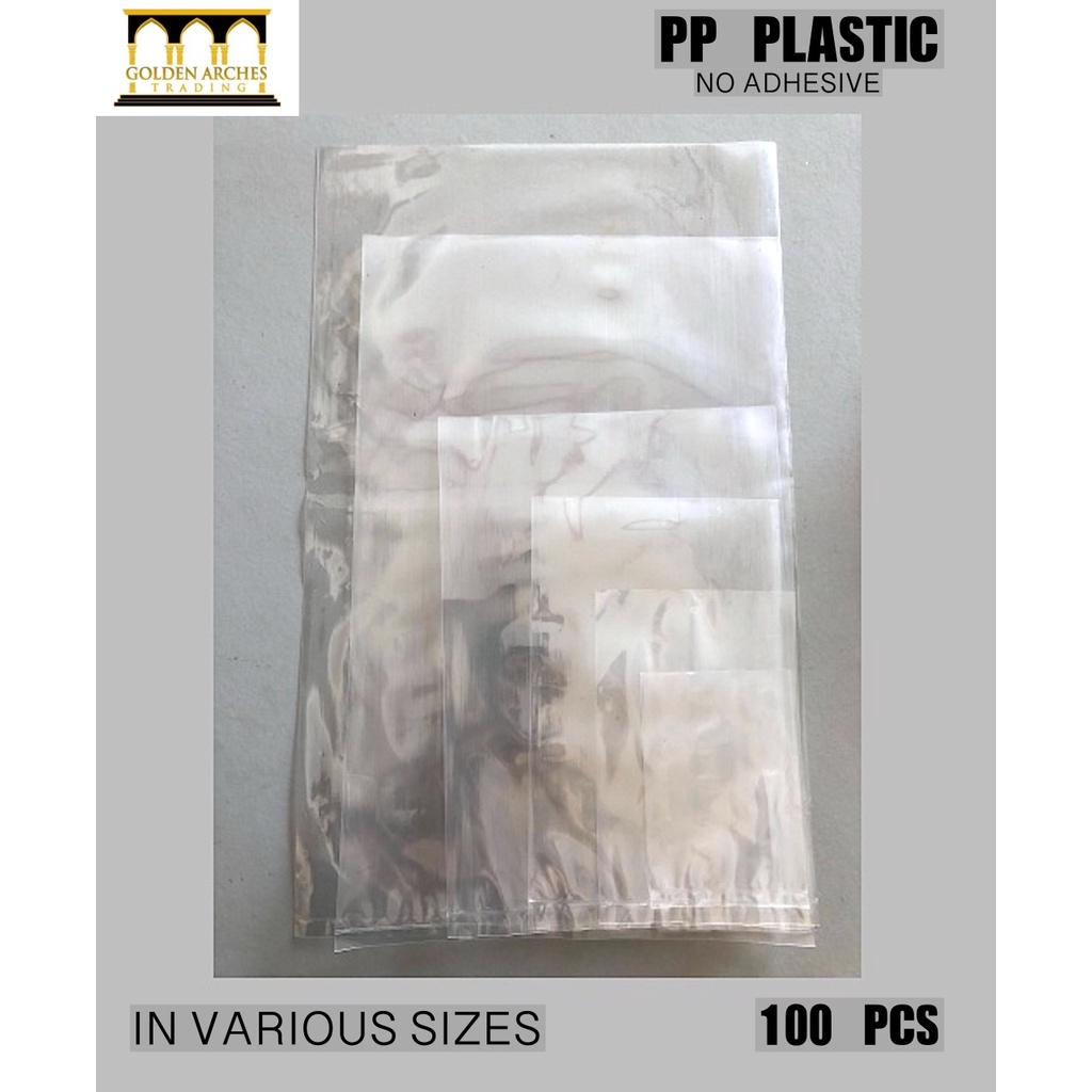 100PCS SET PP Plastic Bag No Adhesive (In Various Sizes) | Shopee ...