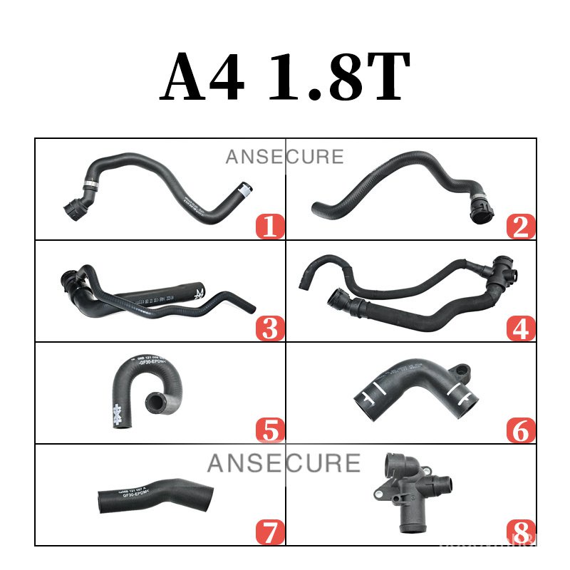 Radiator Coolant Water Hose Heater Core Cooling Pipe Flange For Audi A4 B6 B7 18 06b121132e 3347