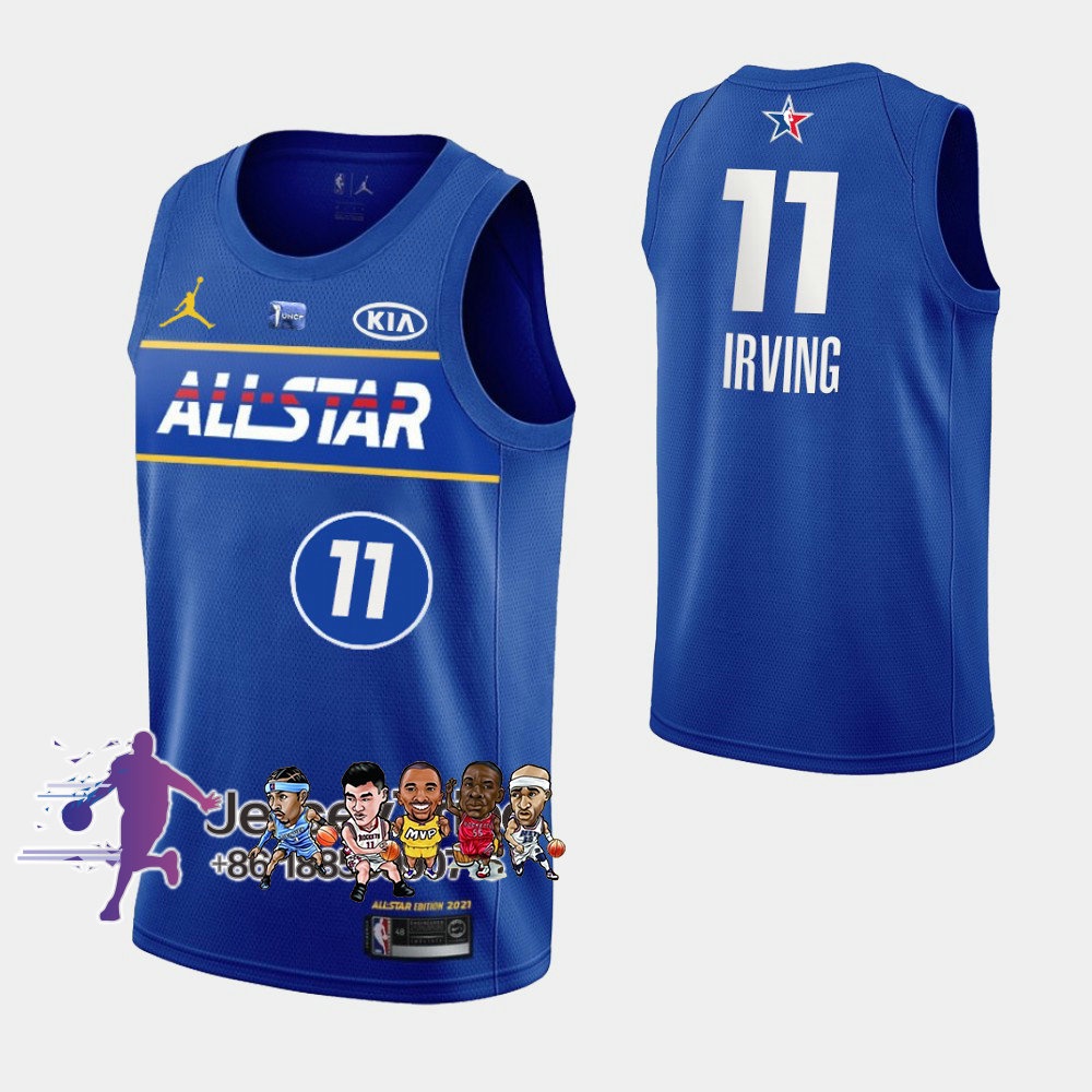 NBA Basketball Men s Jersey Brooklyn Nets 11 Kyrie Irving 2021 All Star Jerseys Blue