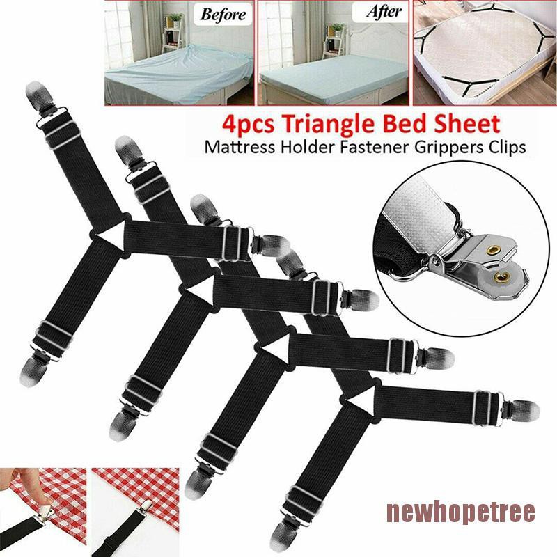 NTPH 4 X Triangle Bed Sheet Mattress Holder Fastener Grippers Clips