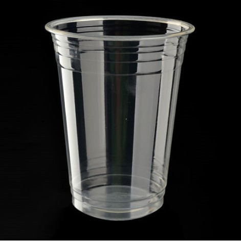 Yocup 16 oz Ribbed Clear PP Plastic Cup (95mm) - 1 case (2000 piece)