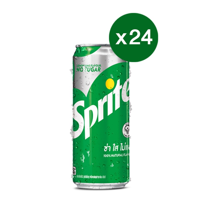 Sprite Soft Drink No Sugar Formula 325 ml. Pack of 24 Cans.sprite 325 ...