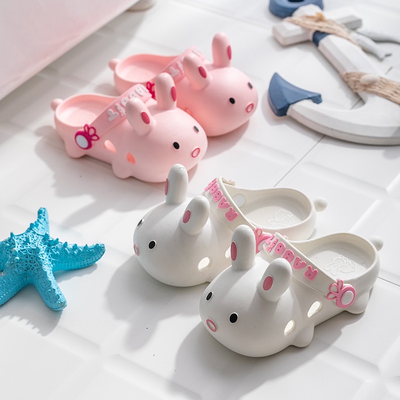 Clogs Style Cute Rabbit Design Cartoon Sandals Anti-slip Indoor Sandals ...