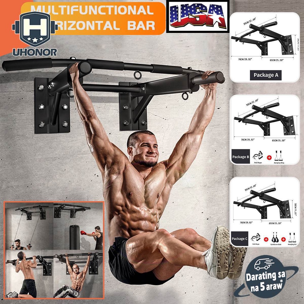 UHONOR Factory sale Heavy Duty Pull Up Bar Wall Mounted Chin Up