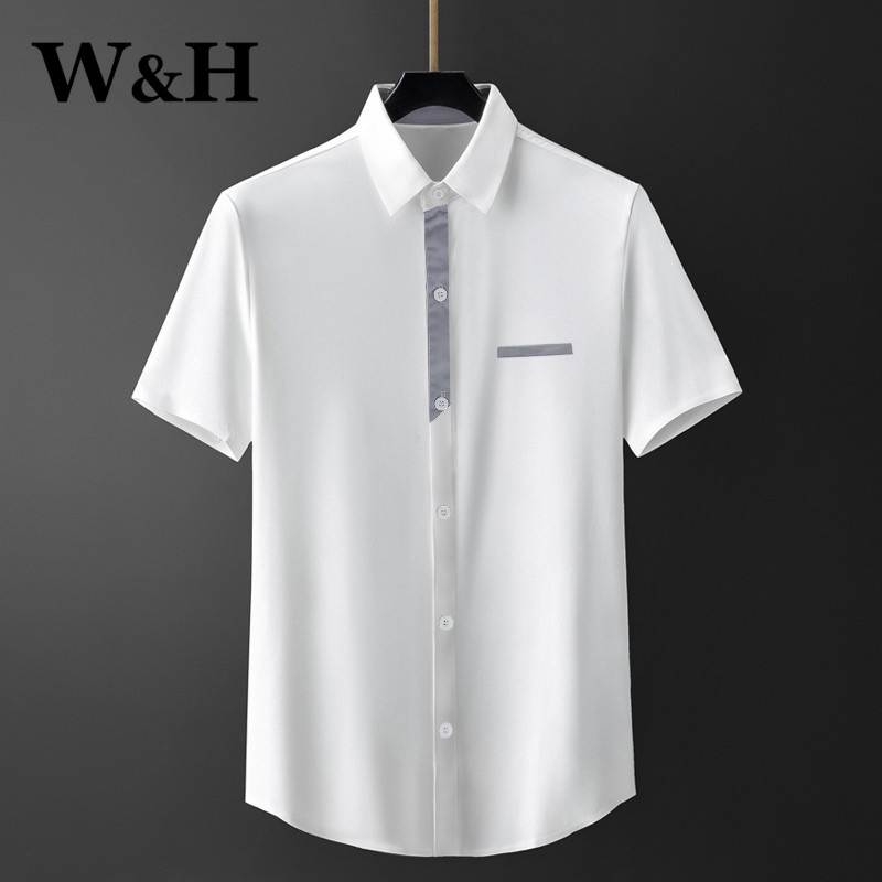 Wandhuilishi Korean High Quality Fashion Full Button Mens Short Sleeve