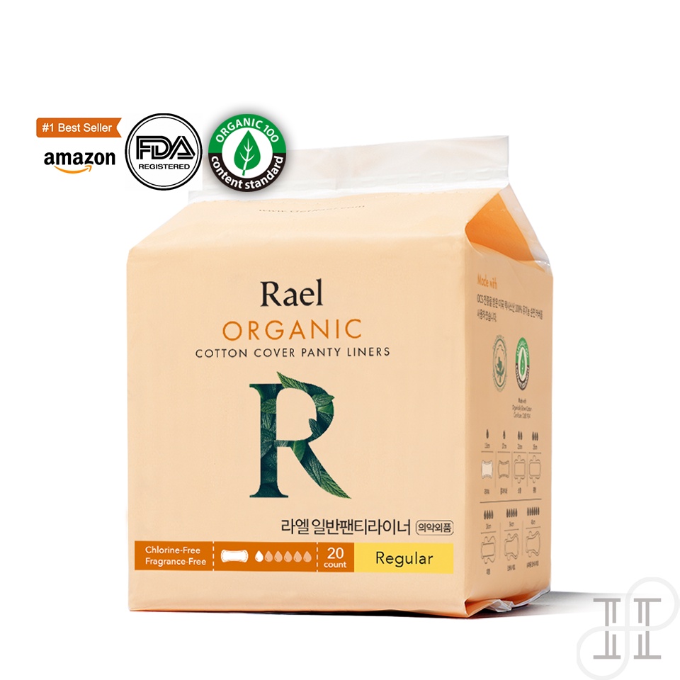 Korea Rael Organic Cotton Panty Liners I Ultra Slim Thin Light Liners