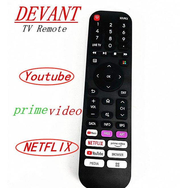EN2N30H Devant Remote Control Use Original for DEVANT LCD LED TV Player