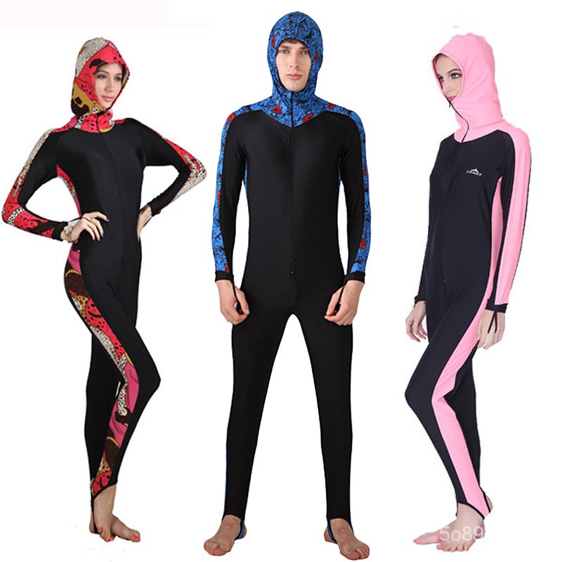 SBART UPF 50 Lycra One Piece Swimsuit Rash Guard long sleeve with hood ...