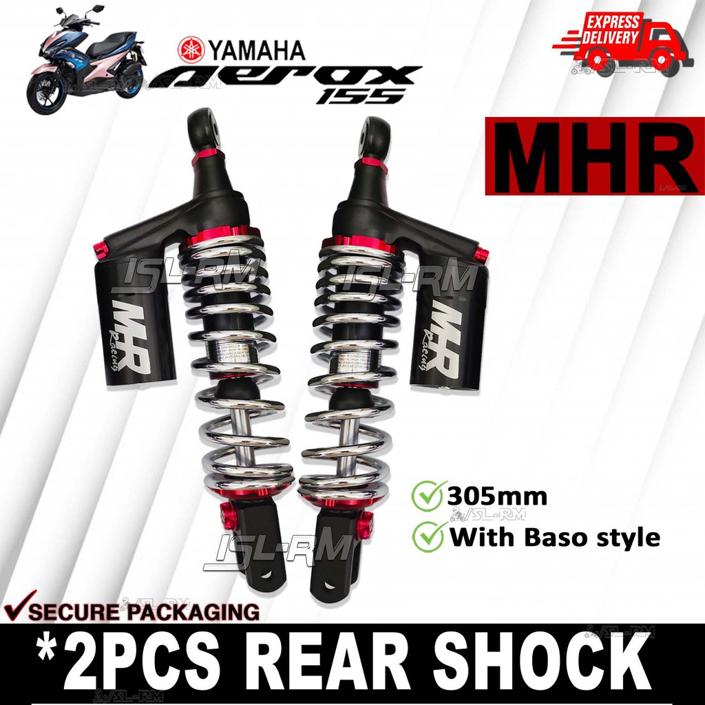 Yamaha Aerox 155 Nmax 155 Rear shock absorber 2pcs with Baso Silver ...