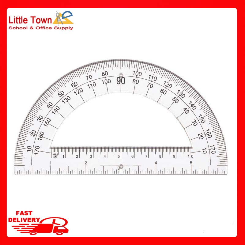 180 Degrees Clear Protractors Metric Scale 6 inches | Shopee Philippines