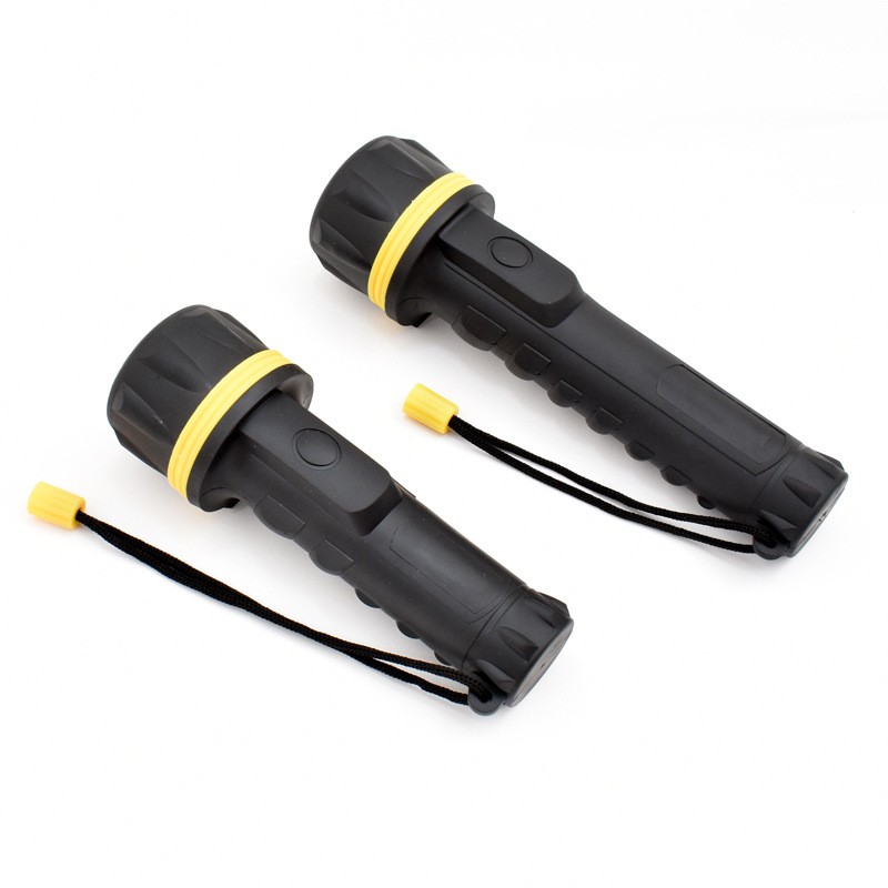 No. 1 battery flashlight rubber plastic waterproof flashlight 3D glare ...