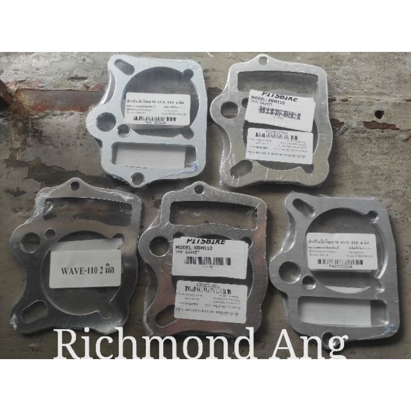 Pitsbike racing alloy xrm 110 wave 100 base gasket plate spacer bore ...