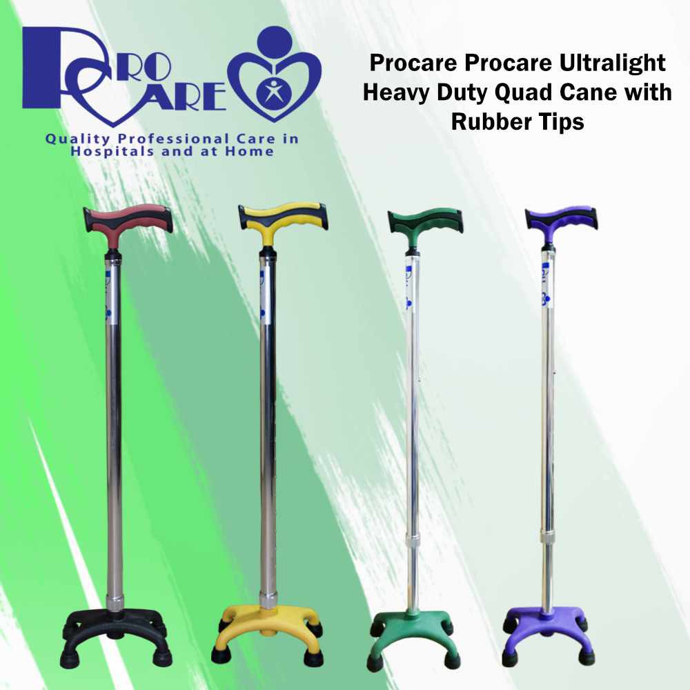 Procare Ultralight Heavy Duty Quad Cane with Rubber Tips Shopee