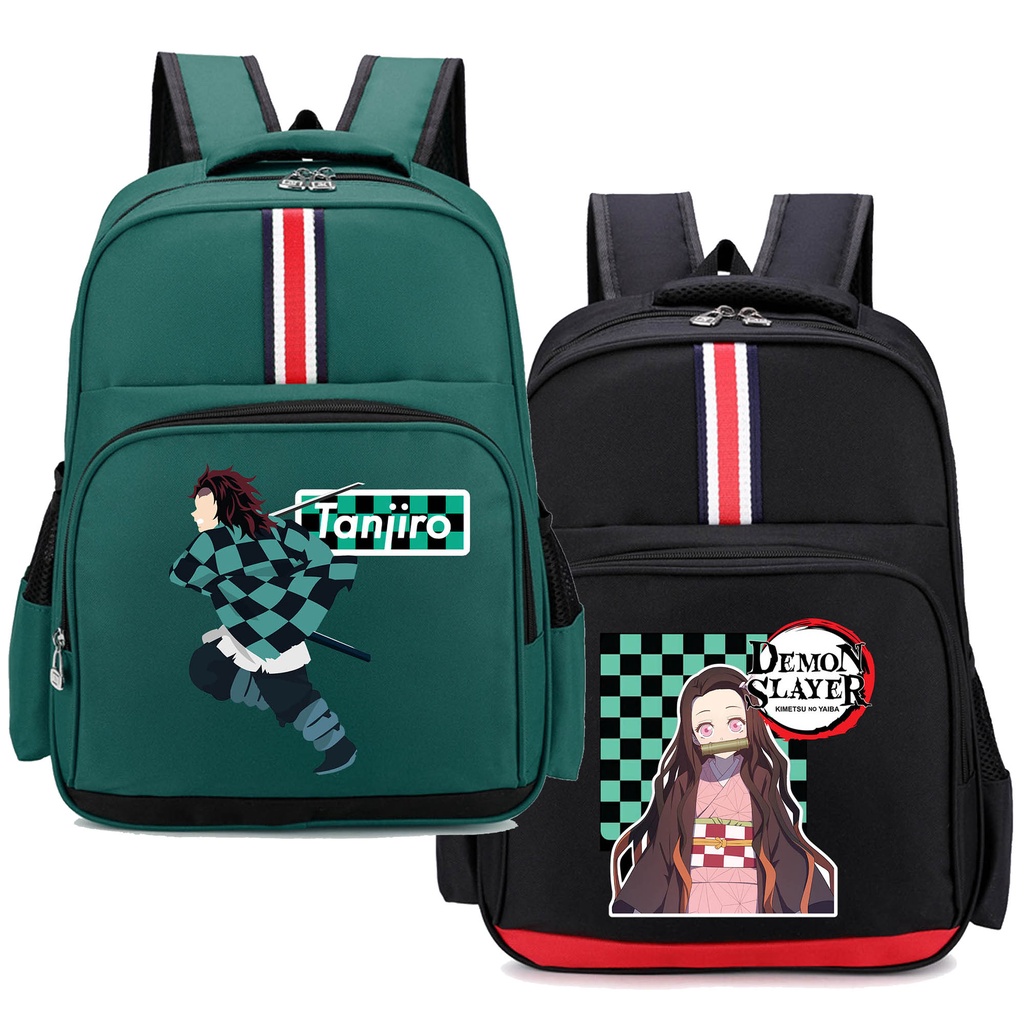 Roffatide Anime Demon Slayer Zaino Stampato per Laptop da 15,6 Pollici con Porta di Ricarica USB e Porta per Cuffie Nero