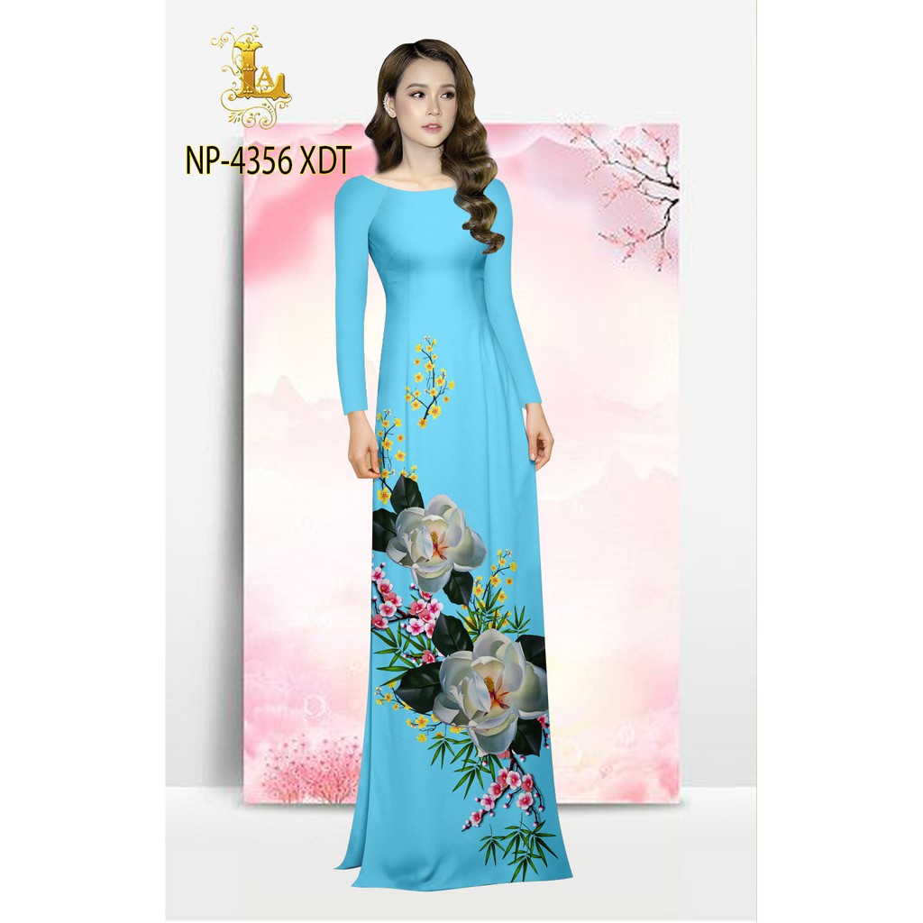 3d printed ao dai fabric with rose pattern, soft silk fabric, real ...