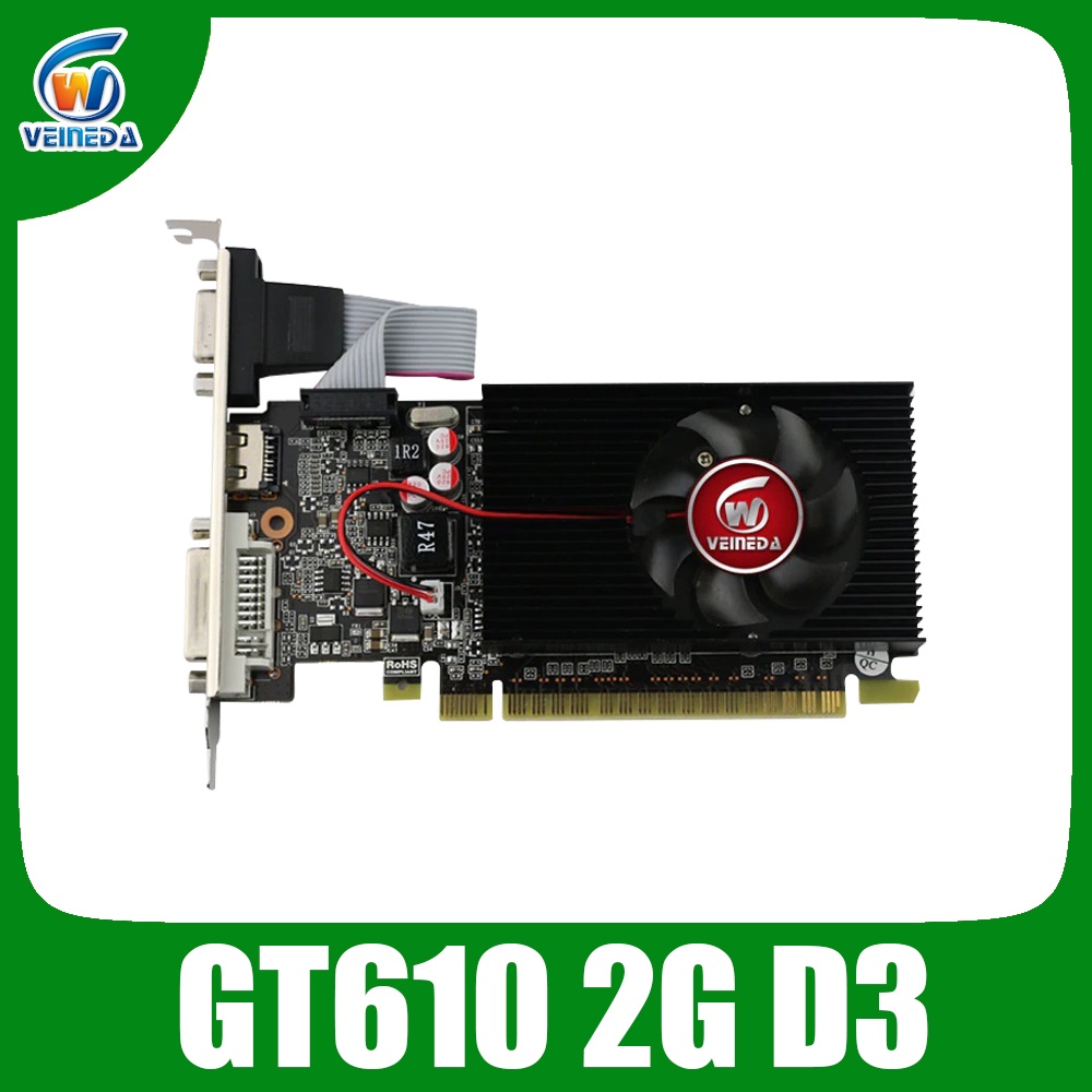 VEINIDA graphics card GT610 display vga cards 2GB DDR3 700/1000MHz for ...