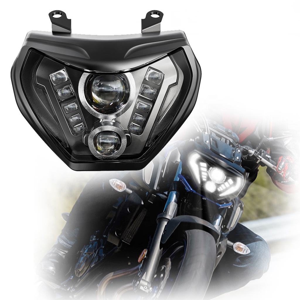 Hi/Lo Beam DRL Assembly Dot Approved LED Headlight HeadLamp For Yamaha