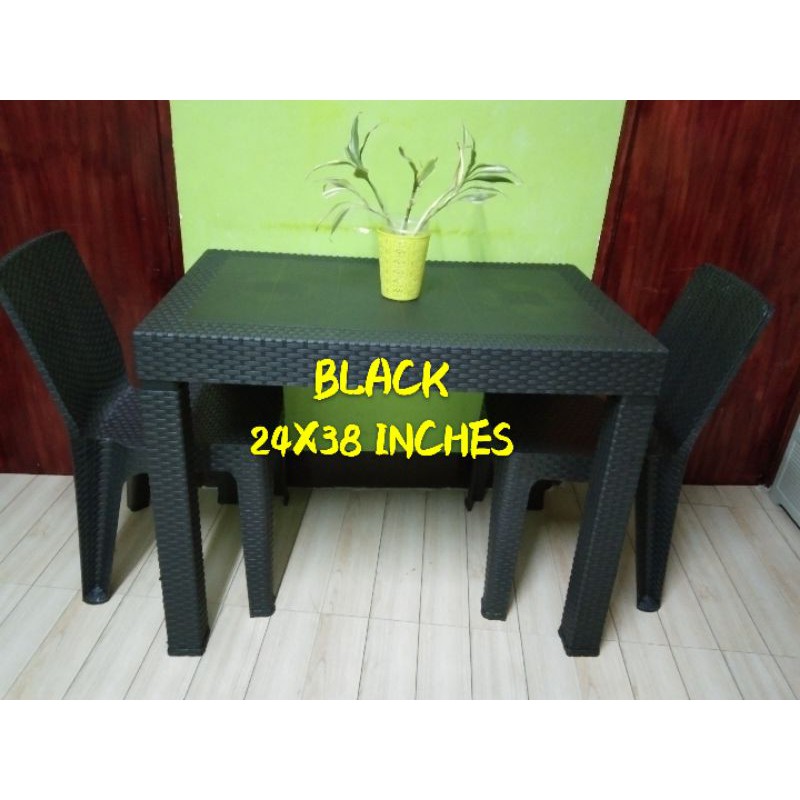 Small black deals rattan table