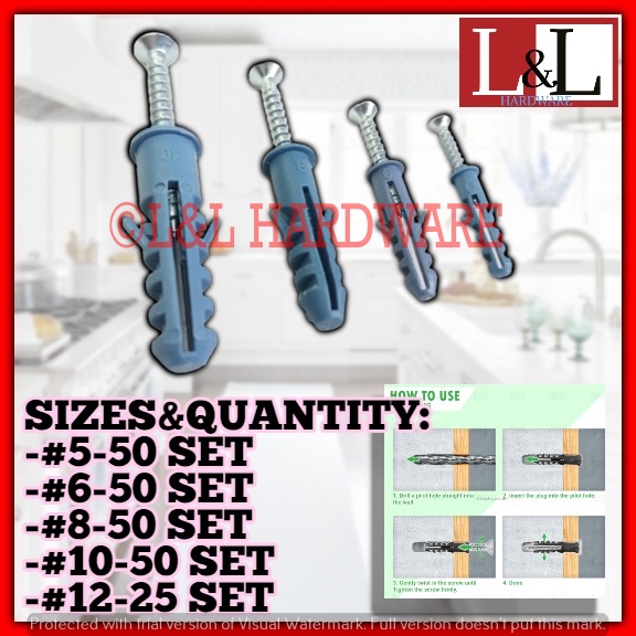 3900 1 SET OF TOX & SCREWS WALL PLUG & SCREW | Shopee Philippines