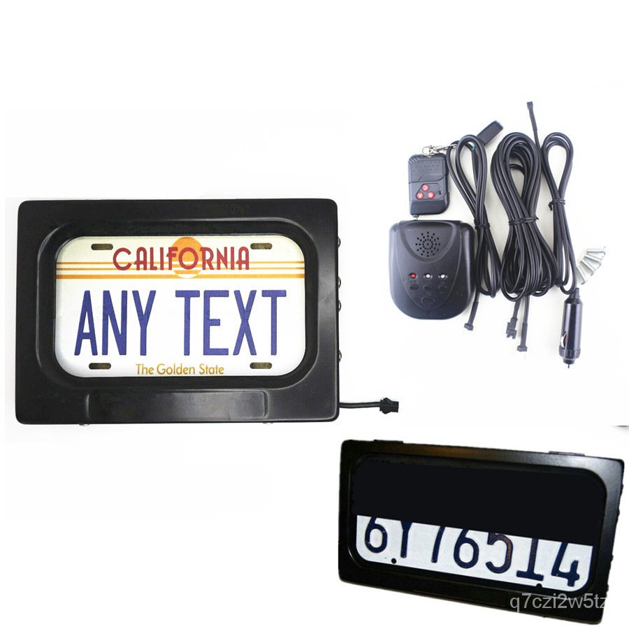 Motorcycle HideAway Shutter Cover Electric License Plate Frame