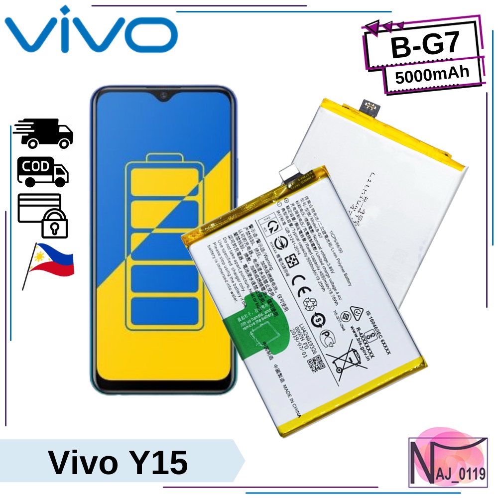 Vivo Y15 Original Battery | Model: B-G7 (5000mAh) High Quality | SHOPEE ...