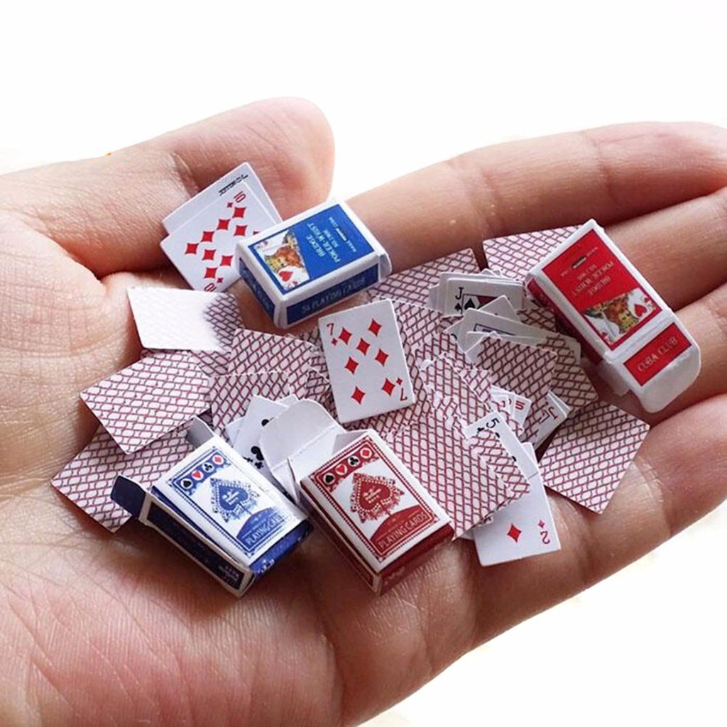 1 Set 1:12 Miniature Dollhouse Cute Mini Poker Playing Cards Style  Random#7.5 | Shopee Philippines