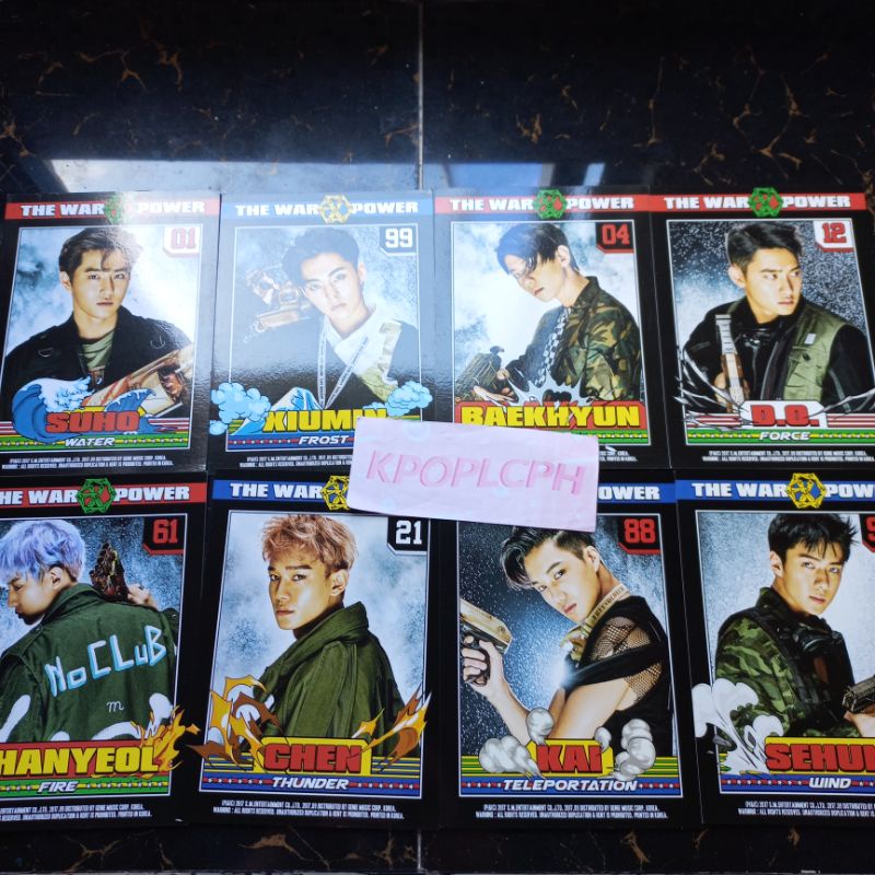 [ONHAND] EXO THE WAR REPACKAGE POWER ALBUM OFFICIAL POSTCARD SET (8PCS ...