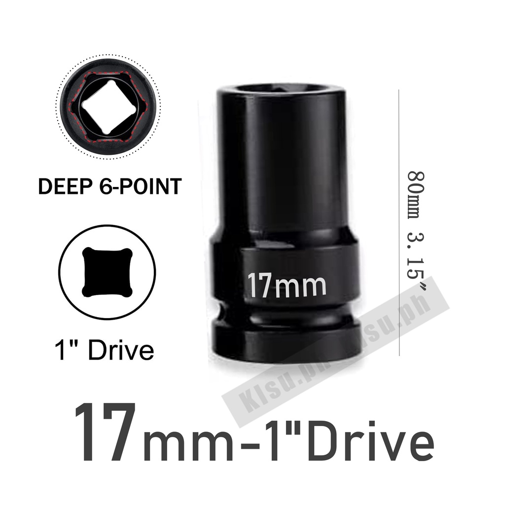 1" Drive Jumbo Impact Socket Set, Universal Hex Deep Socket Set