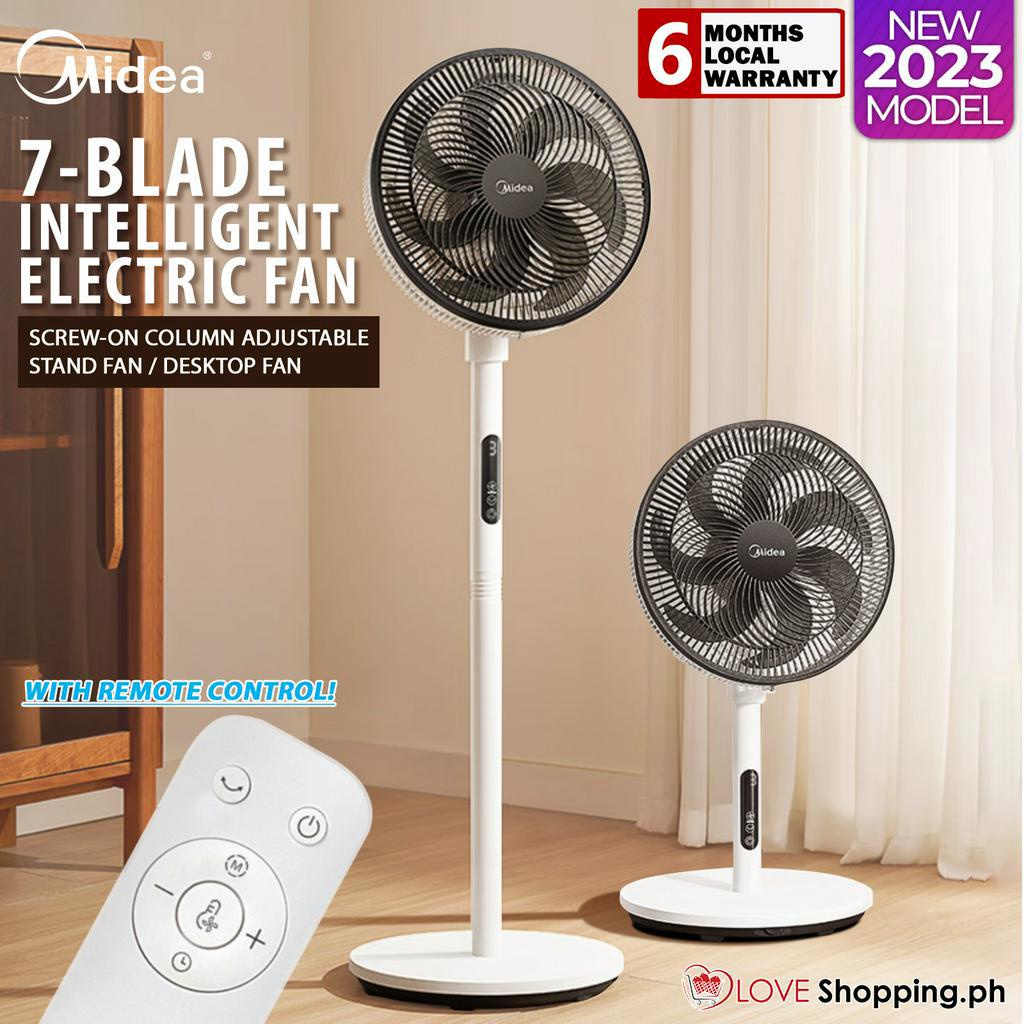 MIDEA Dual Purpose Electric Fan with 7 Bionic Blades Stand Fan and ...