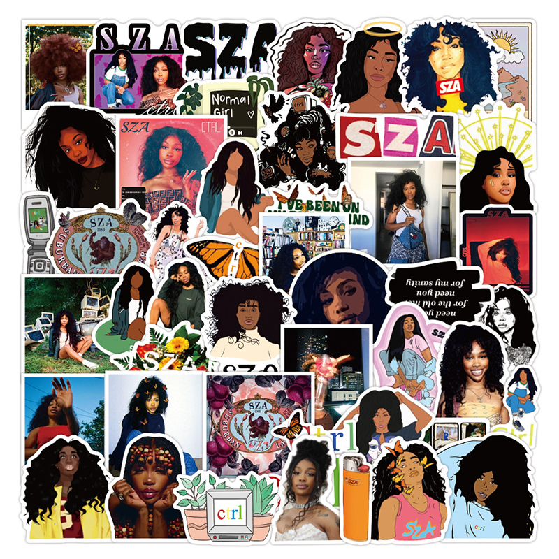 50 Pack SZA Stickers R&B Singer Decals Matte Sticker Waterproof Pack ...