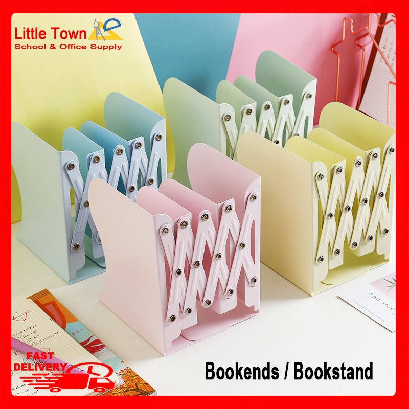 Metal Expandable bookends plain design colored bookends / Bookstand 7 Inches Height Expanded to