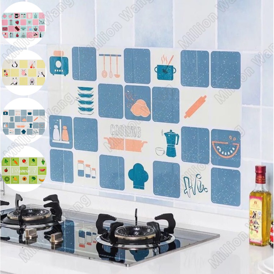 Waterproof Kitchen Antioil Wall Stickers Paper 45*75cm Aluminum Foil Paper Shopee Philippines