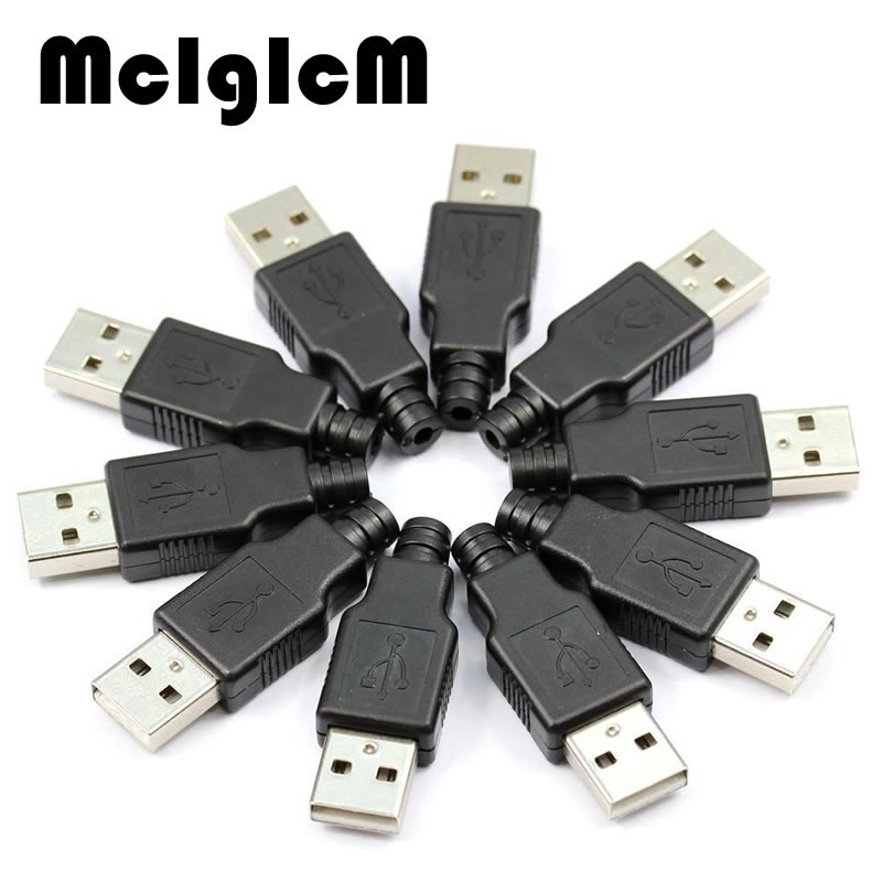 10 set Type A Male Micro USB 4 Pin Plug Socket+Black Plastic Cover ...