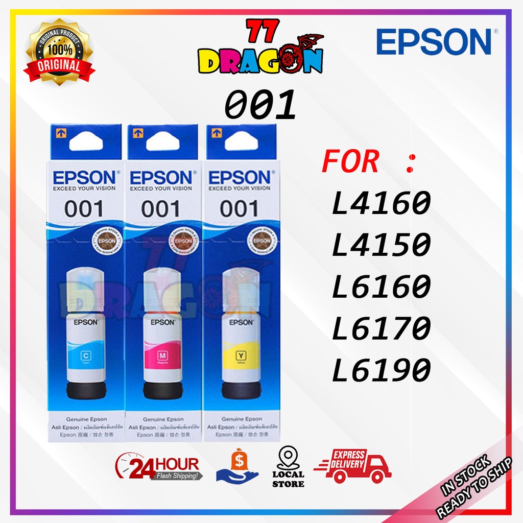 Epson 001 CYM Refill Ink With Box For L4160,L4150,L6160,L6170,L6190 ...