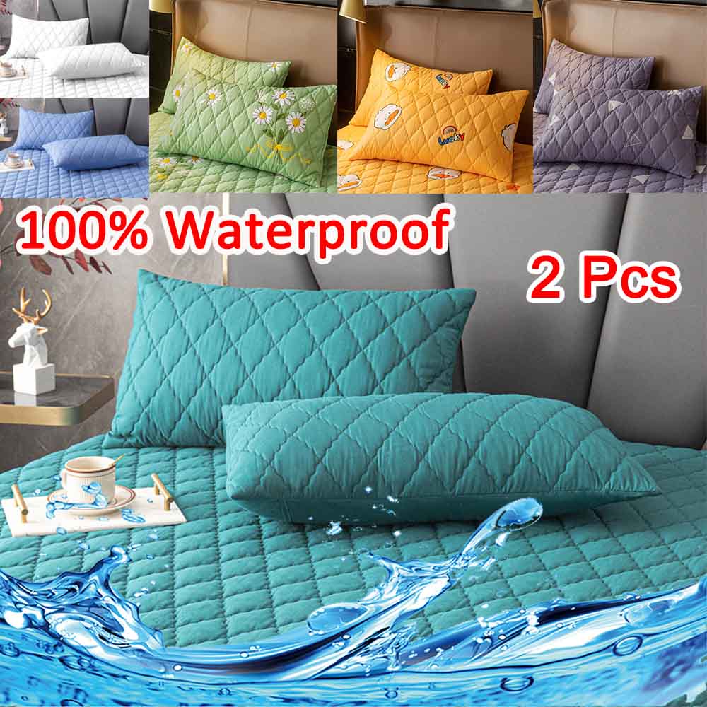 Quilted Pillow Case 2 Pcs Waterproof Luxury Pillow Protector 20X30