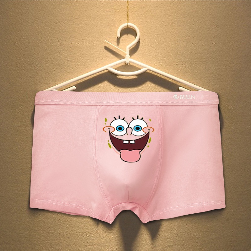 Men's underwear cute sponge baby pink underwear men's cartoon funny